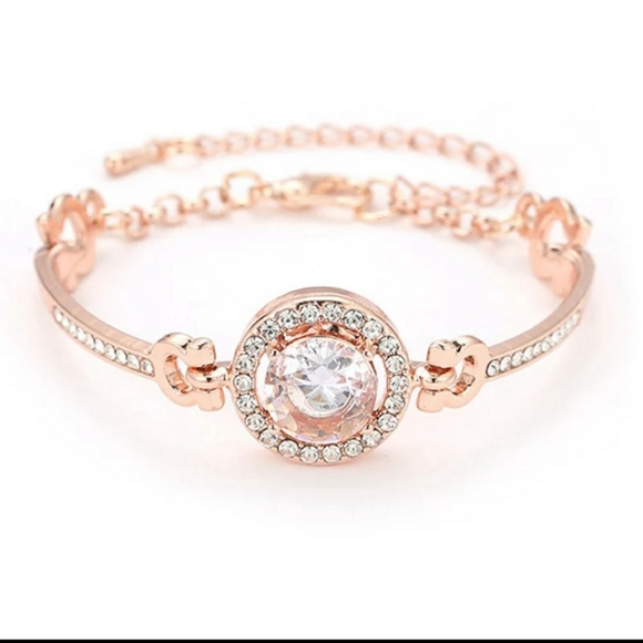 NEW Rose Gold Multilayered Bracelet with Crystals - Picture 5 of 5